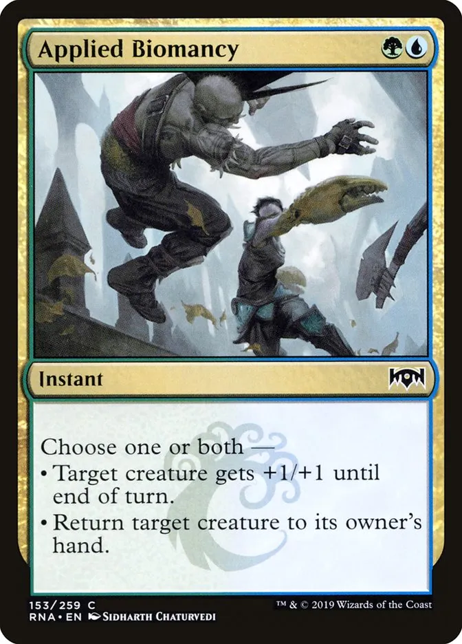 2019 Ravnica Allegiance Applied Biomancy #153 common card image