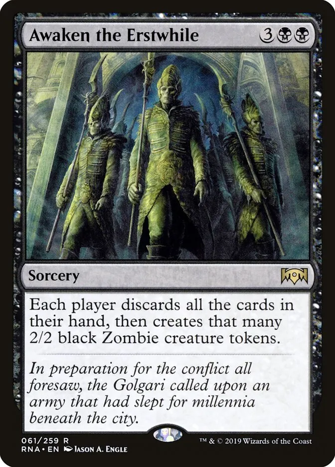 2019 Ravnica Allegiance Awaken the Erstwhile #61 rare card image