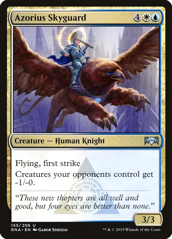 2019 Ravnica Allegiance Azorius Skyguard #155 uncommon card image