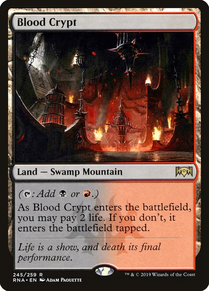 2019 Ravnica Allegiance Blood Crypt rare #245 rare card image