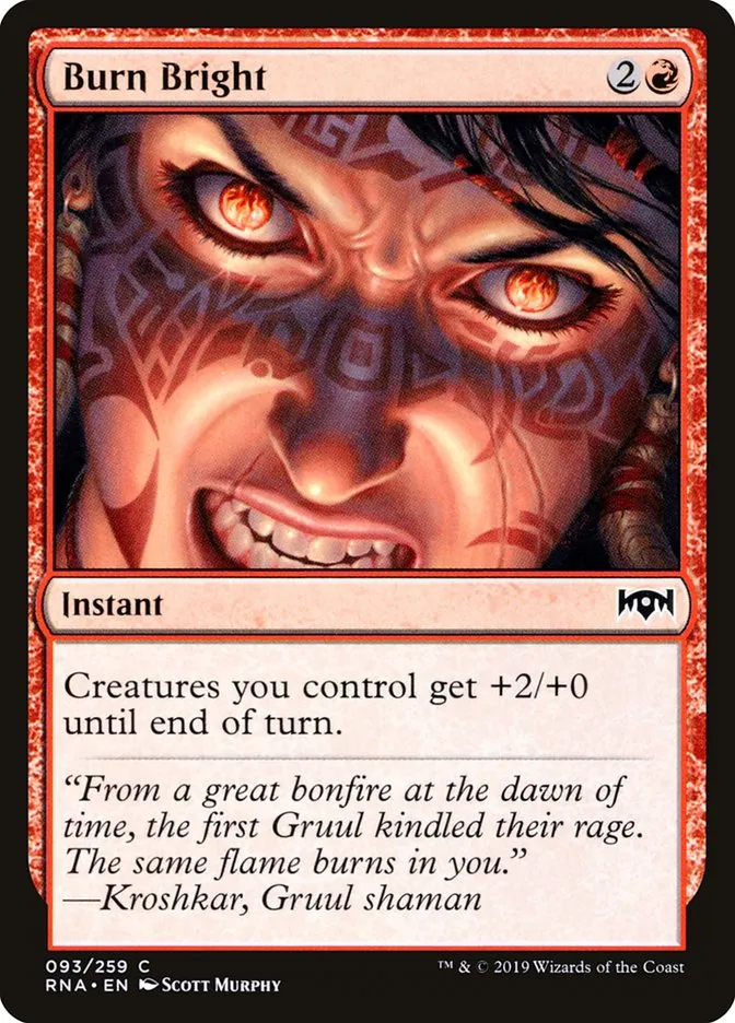 2019 Ravnica Allegiance Burn Bright #93 common card image