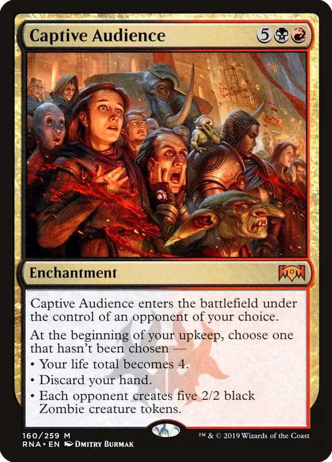 2019 Ravnica Allegiance Captive Audience #160 mythic card image