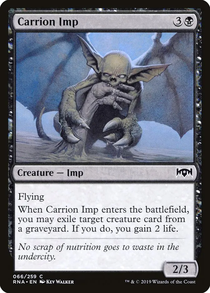 2019 Ravnica Allegiance Carrion Imp #66 common card image