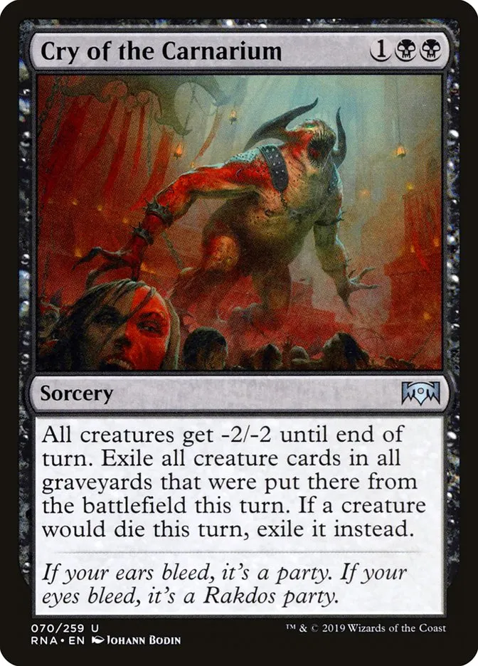 2019 Ravnica Allegiance Cry of the Carnarium #70 uncommon card image