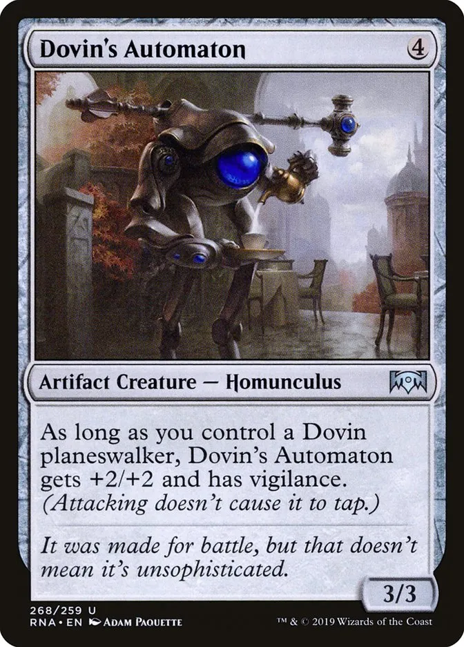 2019 Ravnica Allegiance Dovin's Automaton #268 uncommon card image
