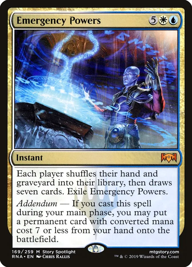2019 Ravnica Allegiance Emergency Powers #169 mythic card image