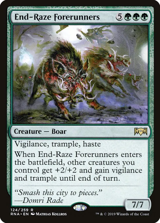 2019 Ravnica Allegiance End-Raze Forerunners #124 rare card image