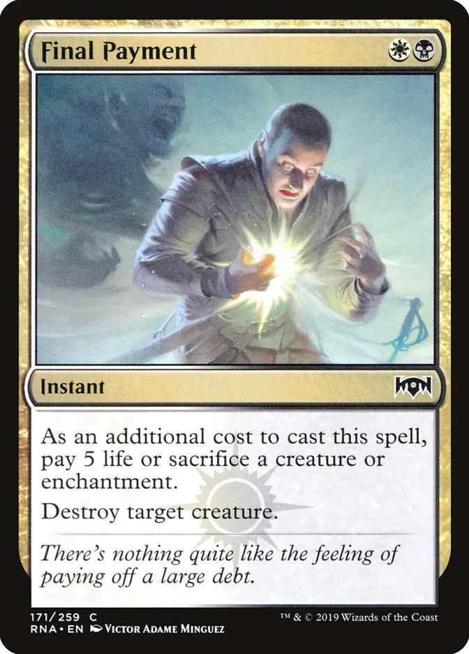 2019 Ravnica Allegiance Final Payment #171 common card image