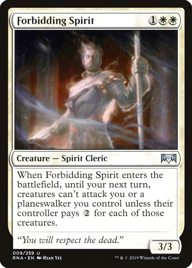 2019 Ravnica Allegiance Forbidding Spirit uncommon #9 uncommon card image