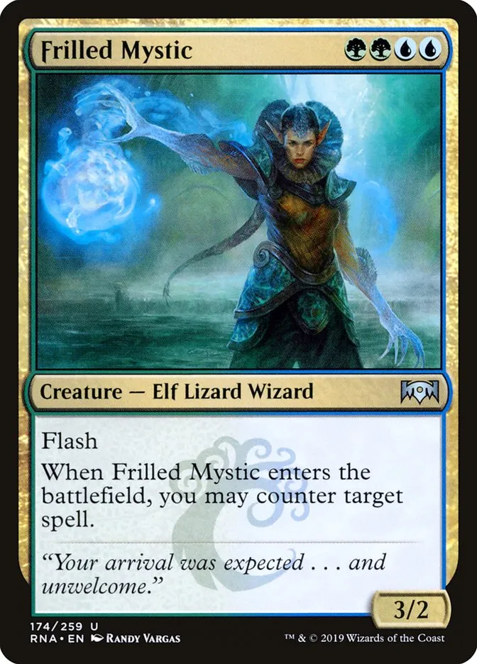 2019 Ravnica Allegiance Frilled Mystic #174 uncommon card image