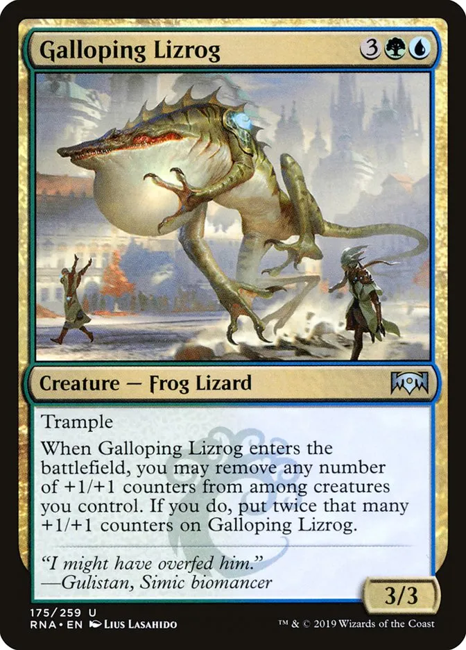 2019 Ravnica Allegiance Galloping Lizrog #175 uncommon card image