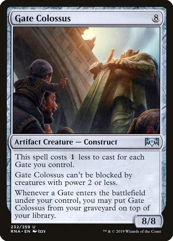 2019 Ravnica Allegiance Gate Colossus #232 uncommon card image