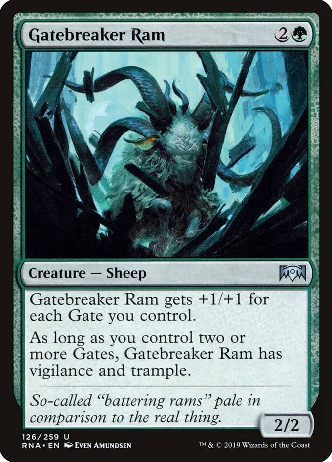 2019 Ravnica Allegiance Gatebreaker Ram #126 uncommon card image