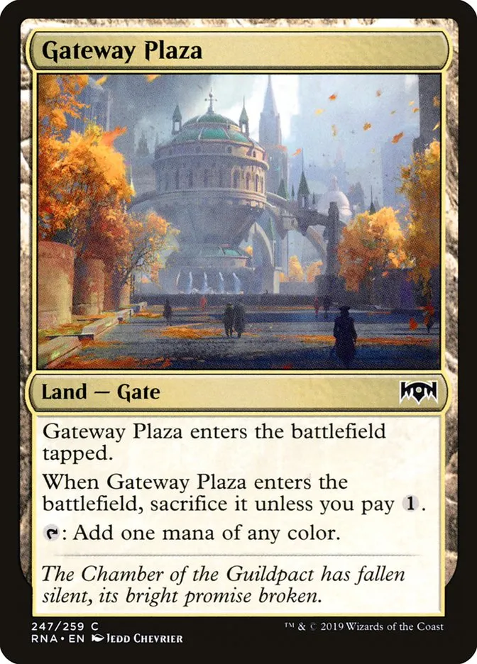 2019 Ravnica Allegiance Gateway Plaza #247 common card image