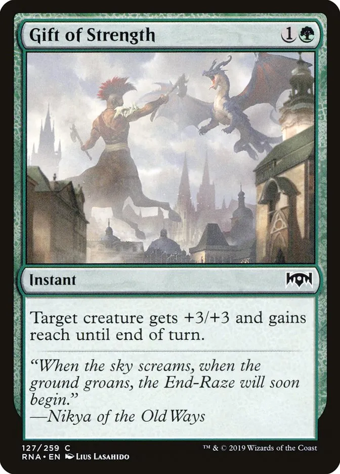2019 Ravnica Allegiance Gift of Strength #127 common card image