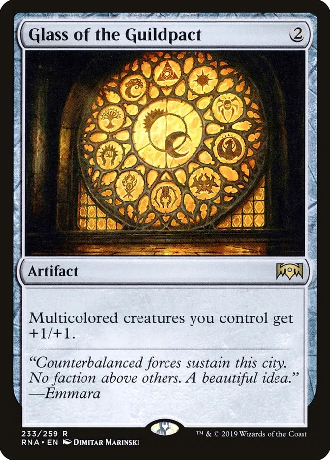 2019 Ravnica Allegiance Glass of the Guildpact #233 rare card image