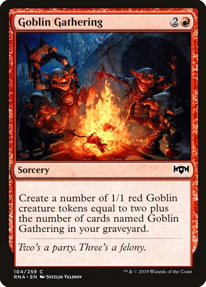 2019 Ravnica Allegiance Goblin Gathering #104 common card image