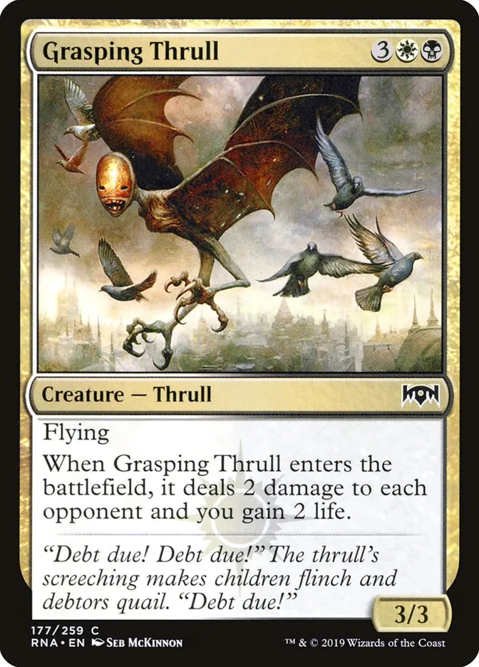 2019 Ravnica Allegiance Grasping Thrull #177 common card image