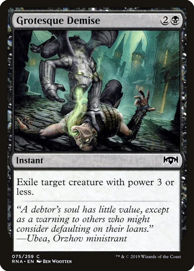 2019 Ravnica Allegiance Grotesque Demise #75 common card image