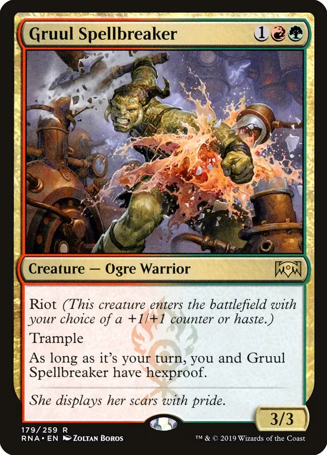 2019 Ravnica Allegiance Gruul Spellbreaker #179 rare card image