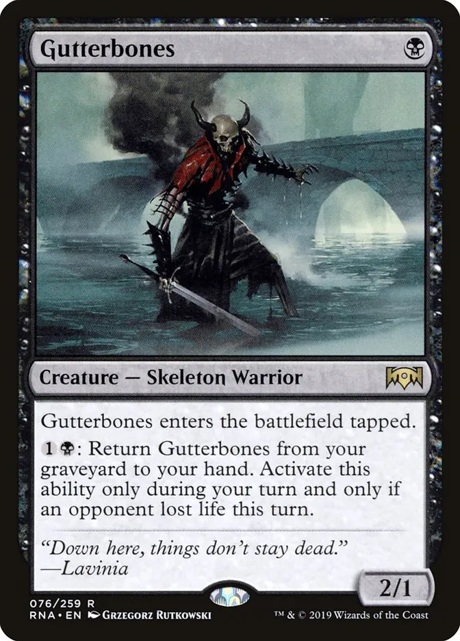 2019 Ravnica Allegiance Gutterbones #76 rare card image