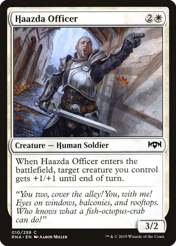 2019 Ravnica Allegiance Haazda Officer [Foil] common #10 common card image