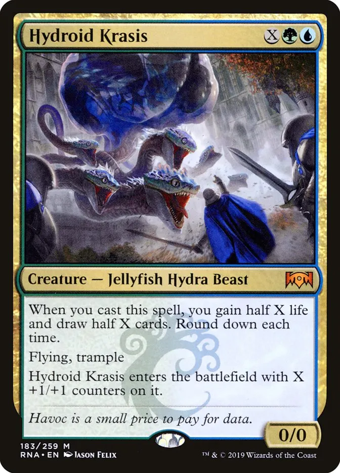 2019 Ravnica Allegiance Hydroid Krasis #183 mythic card image
