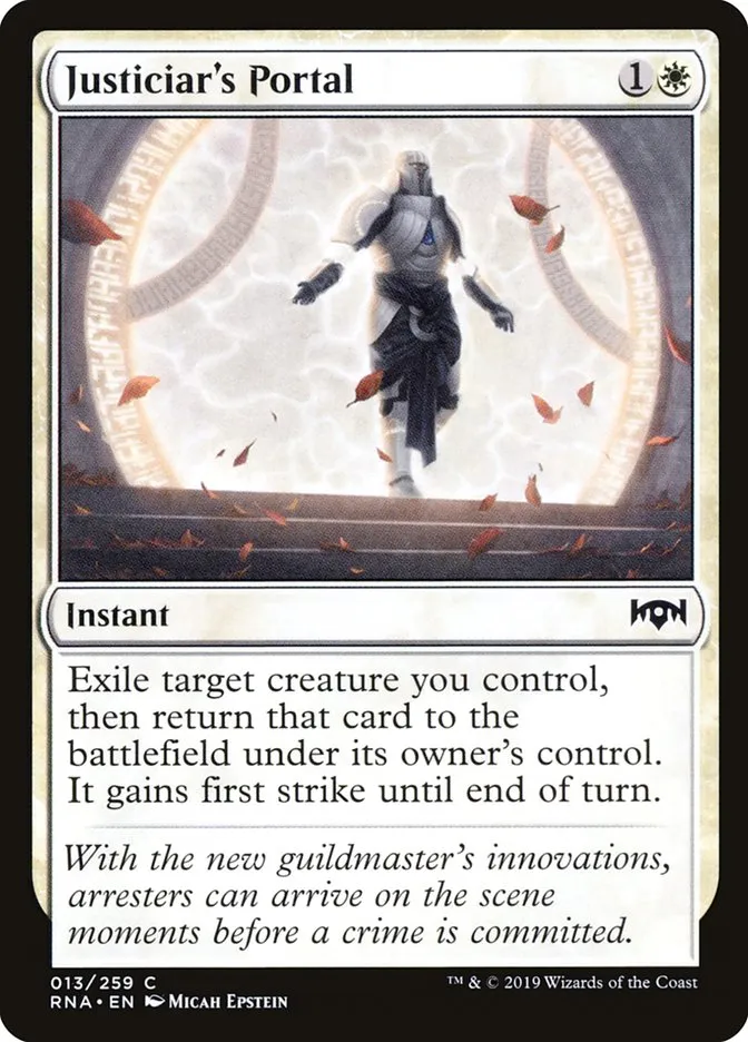 2019 Ravnica Allegiance Justiciar's Portal common #13 common card image