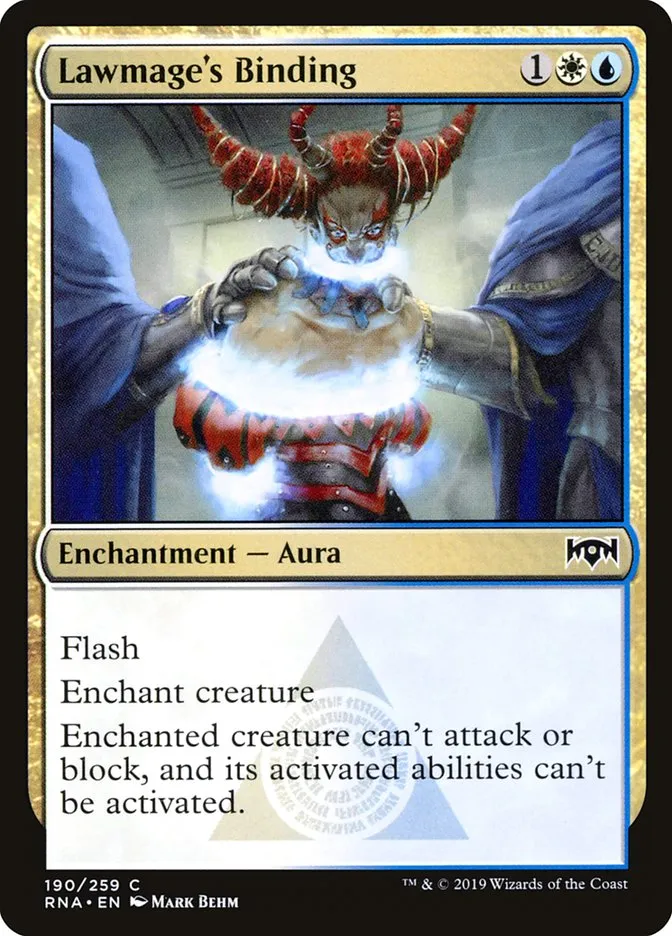 2019 Ravnica Allegiance Lawmage's Binding #190 common card image