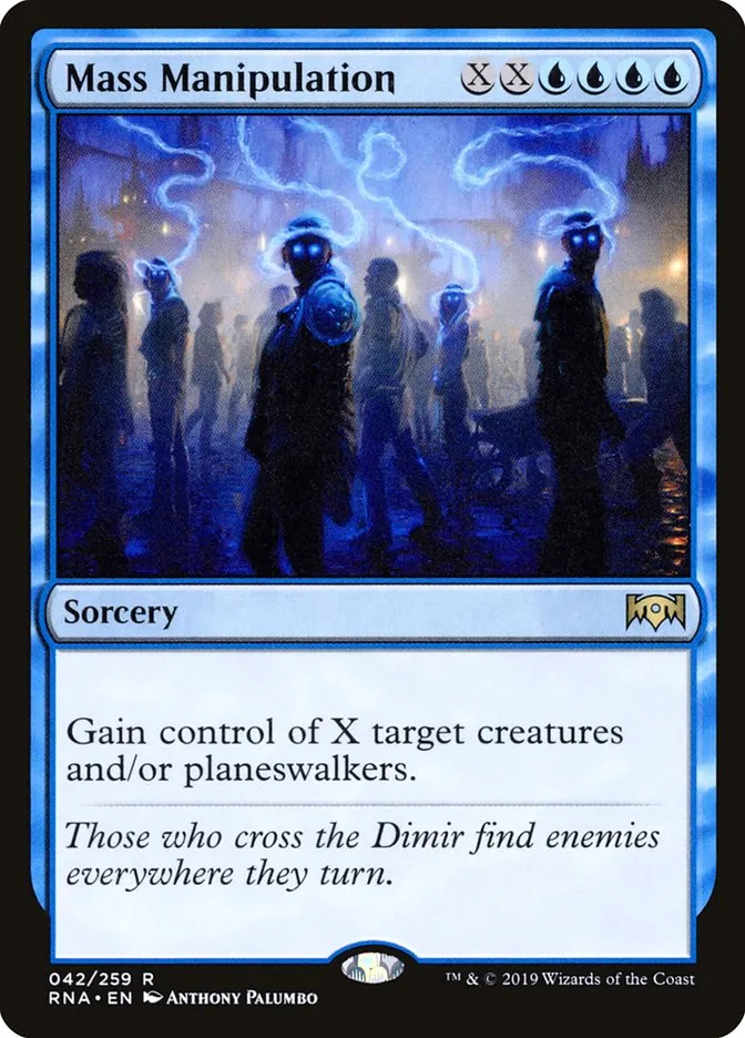 2019 Ravnica Allegiance Mass Manipulation #42 rare card image