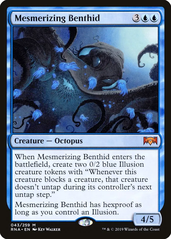 2019 Ravnica Allegiance Mesmerizing Benthid #43 mythic card image