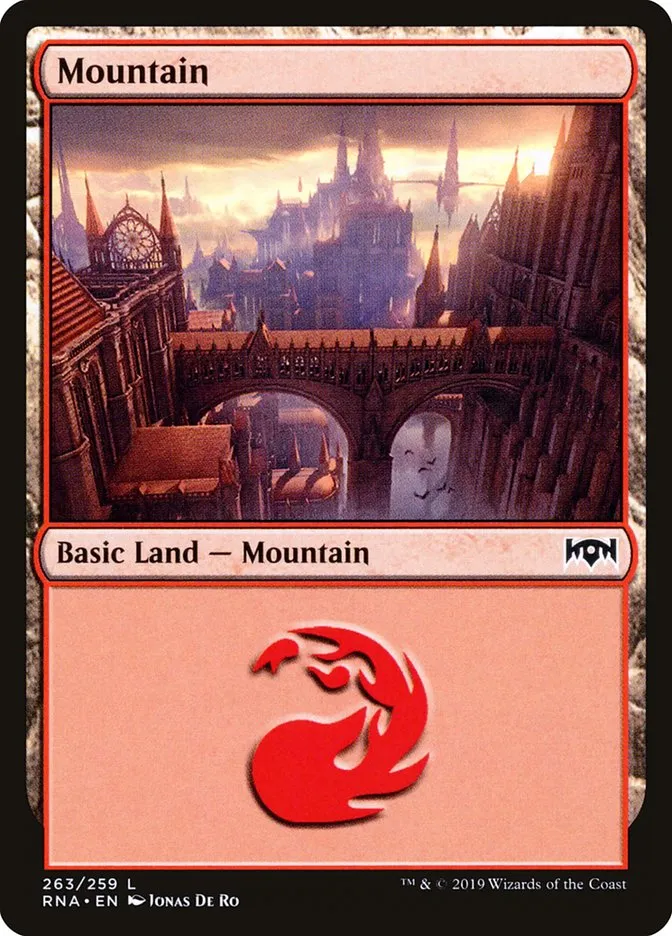 2019 Ravnica Allegiance Mountain #263 common card image