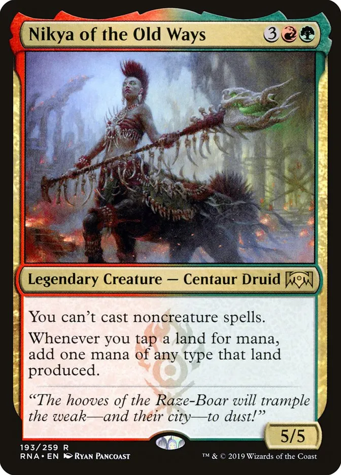 2019 Ravnica Allegiance Nikya of the Old Ways #193 rare card image