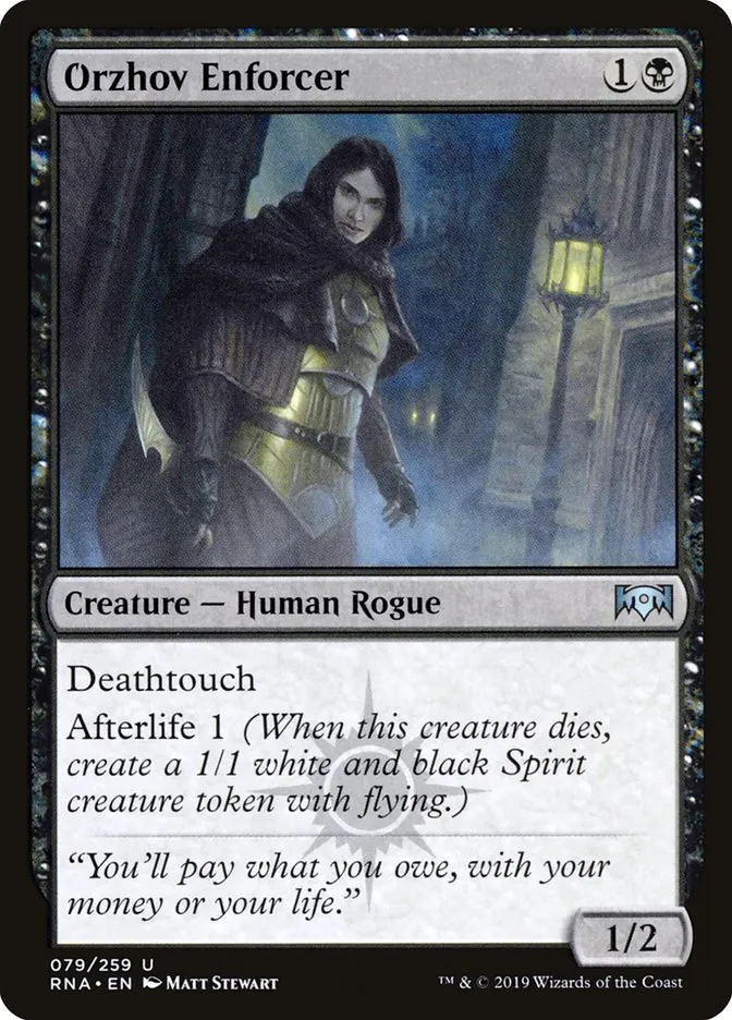 2019 Ravnica Allegiance Orzhov Enforcer #79 uncommon card image