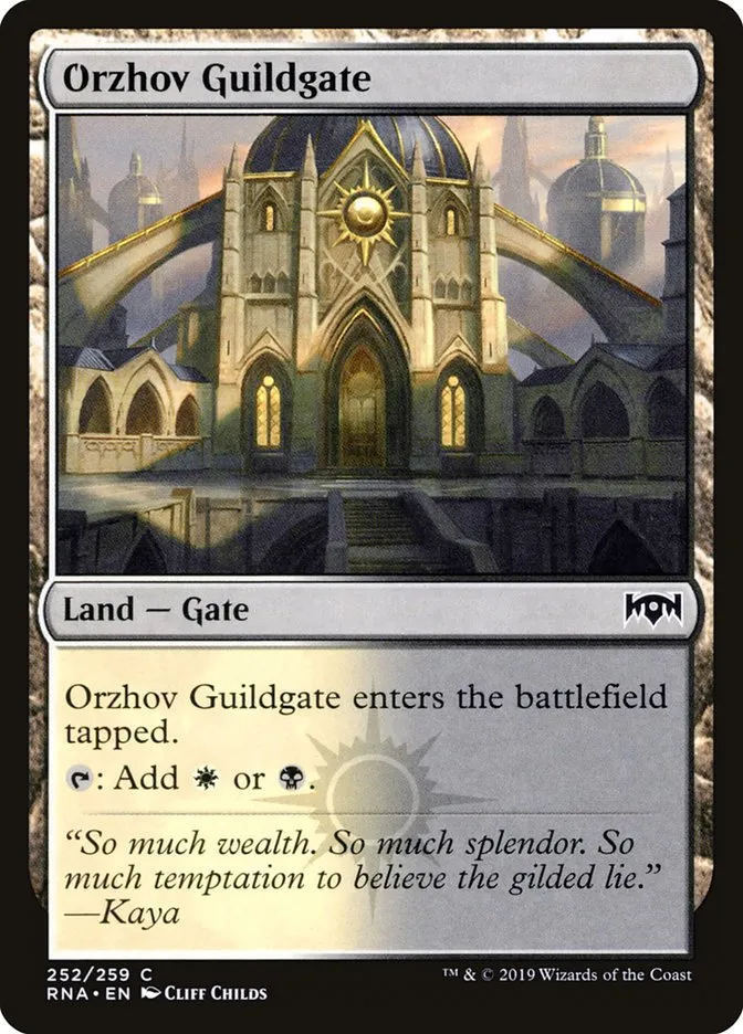 2019 Ravnica Allegiance Orzhov Guildgate #252 common card image