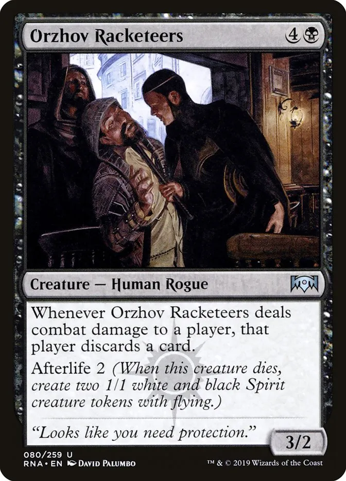 2019 Ravnica Allegiance Orzhov Racketeers #80 uncommon card image