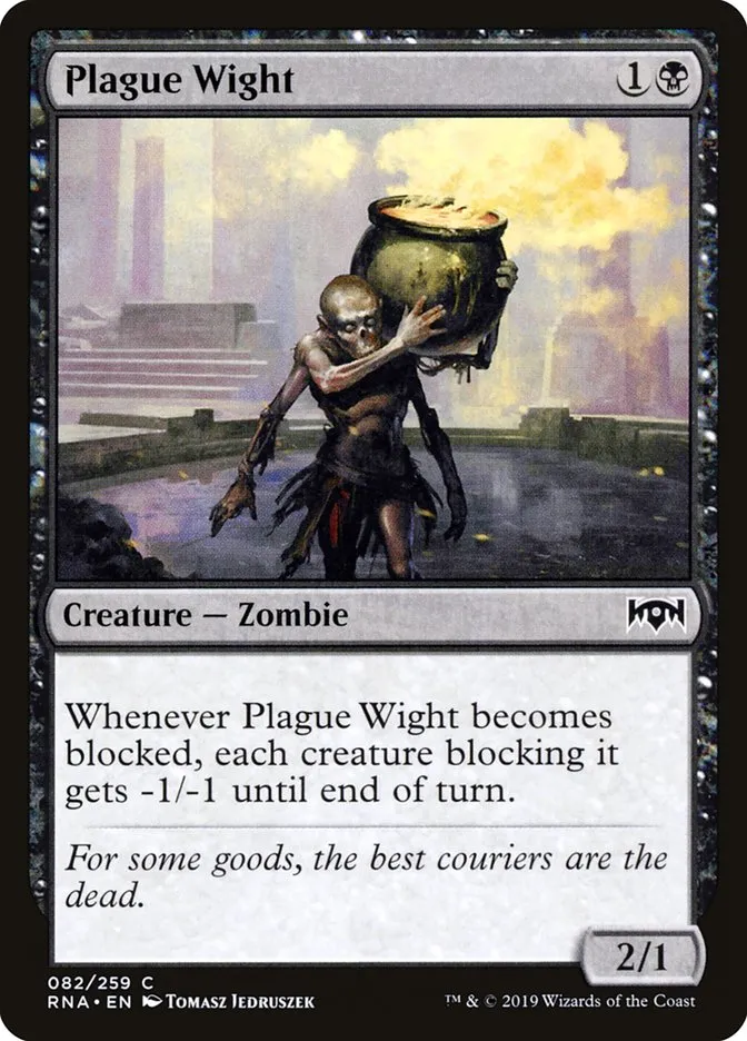 2019 Ravnica Allegiance Plague Wight #82 common card image