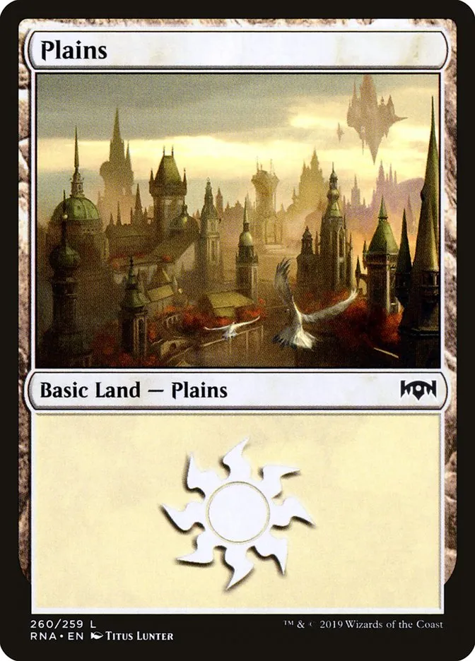 2019 Ravnica Allegiance Plains #260 common card image