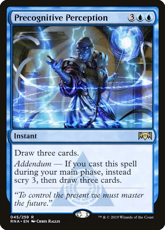 2019 Ravnica Allegiance Precognitive Perception #45 rare card image
