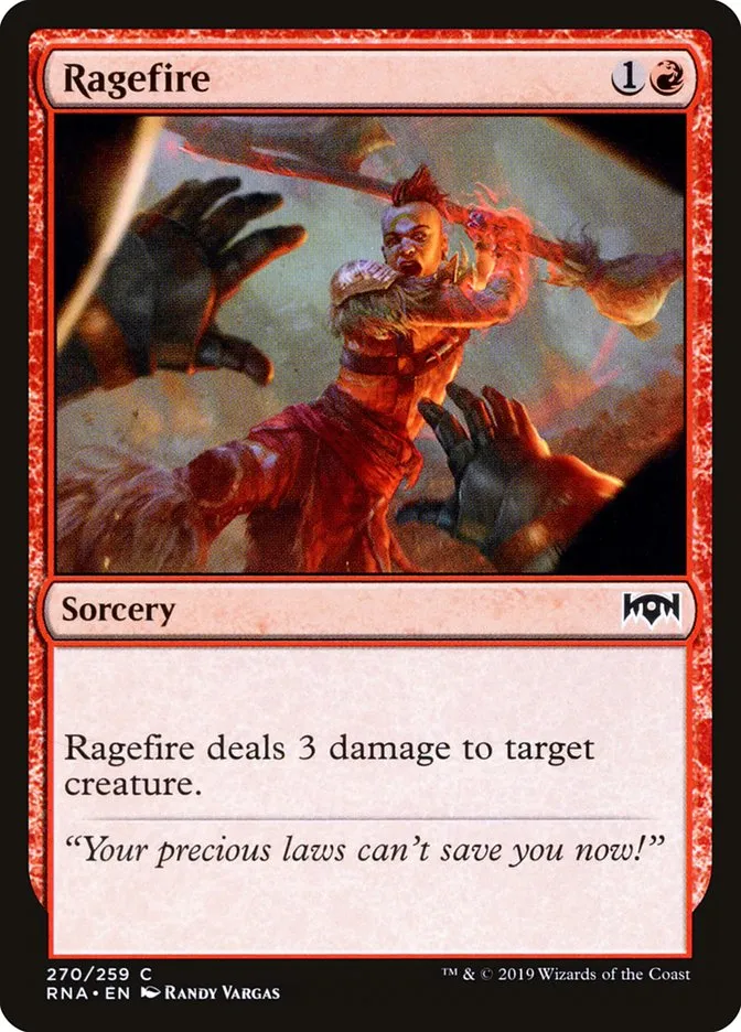 2019 Ravnica Allegiance Ragefire #270 common card image