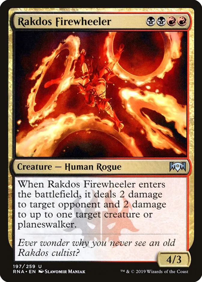 2019 Ravnica Allegiance Rakdos Firewheeler #197 uncommon card image