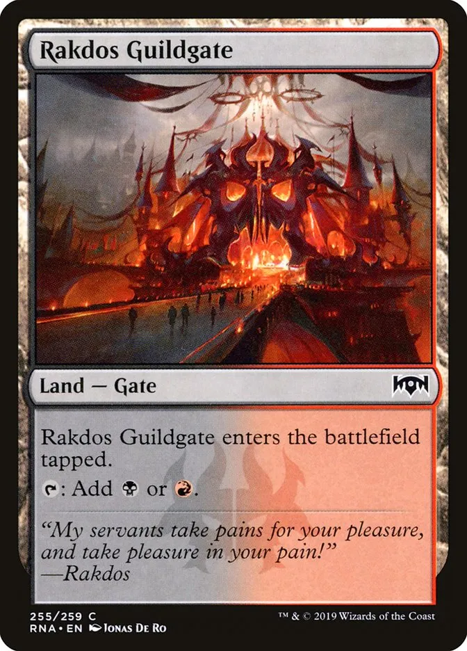 2019 Ravnica Allegiance Rakdos Guildgate #255 common card image