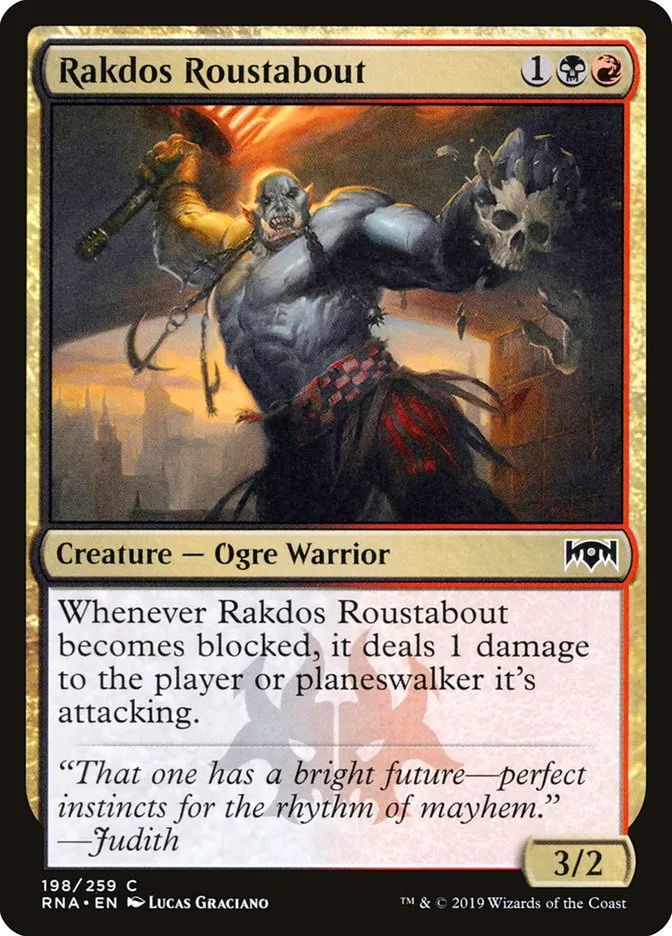 2019 Ravnica Allegiance Rakdos Roustabout #198 common card image