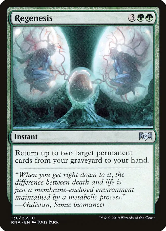 2019 Ravnica Allegiance Regenesis #136 uncommon card image