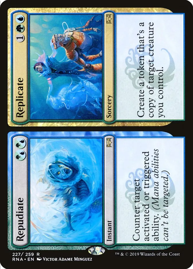 2019 Ravnica Allegiance Repudiate // Replicate #227 rare card image
