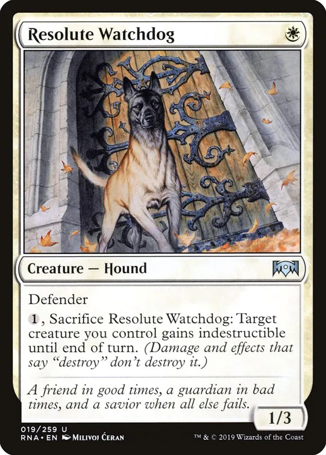 2019 Ravnica Allegiance Resolute Watchdog uncommon #19 uncommon card image
