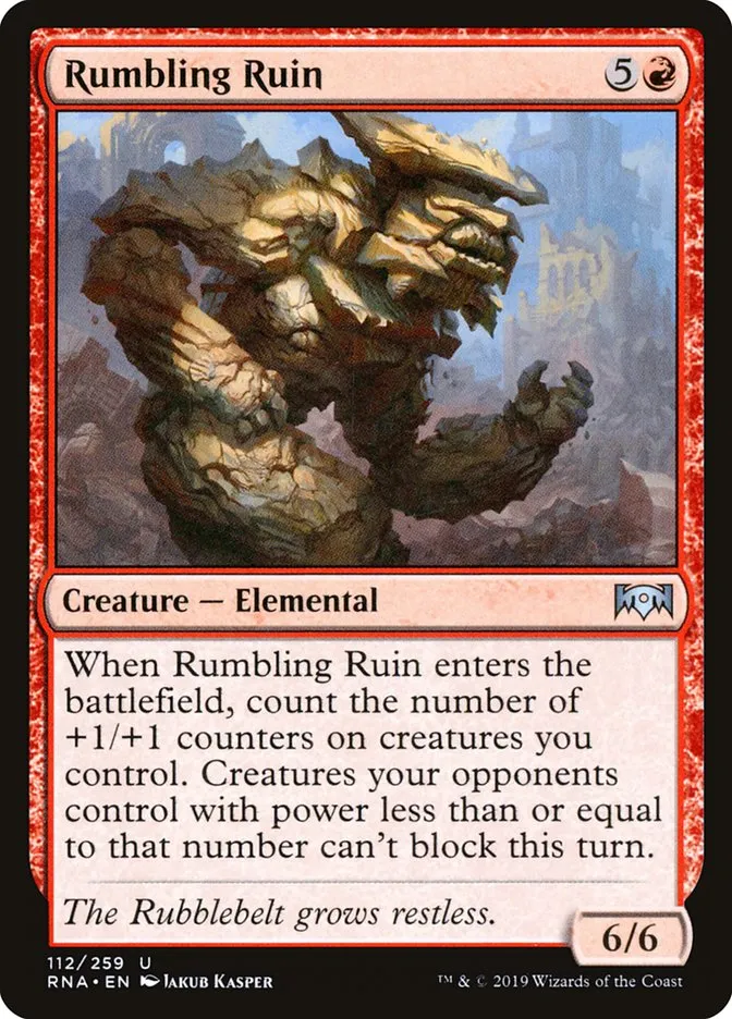 2019 Ravnica Allegiance Rumbling Ruin #112 uncommon card image