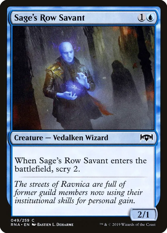 2019 Ravnica Allegiance Sage's Row Savant #49 common card image
