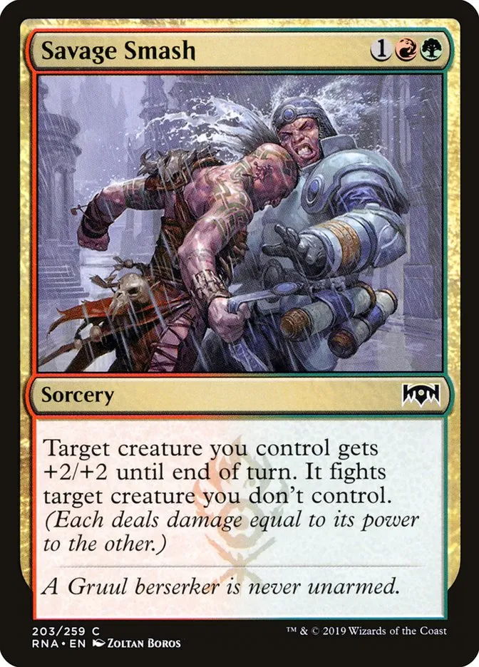 2019 Ravnica Allegiance Savage Smash #203 common card image