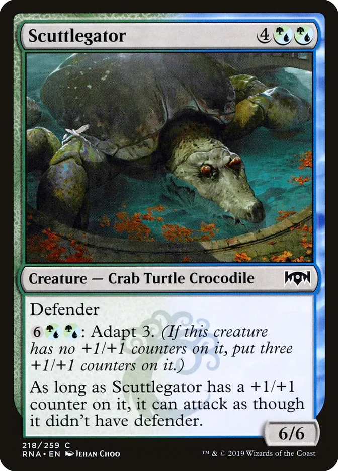 2019 Ravnica Allegiance Scuttlegator #218 common card image